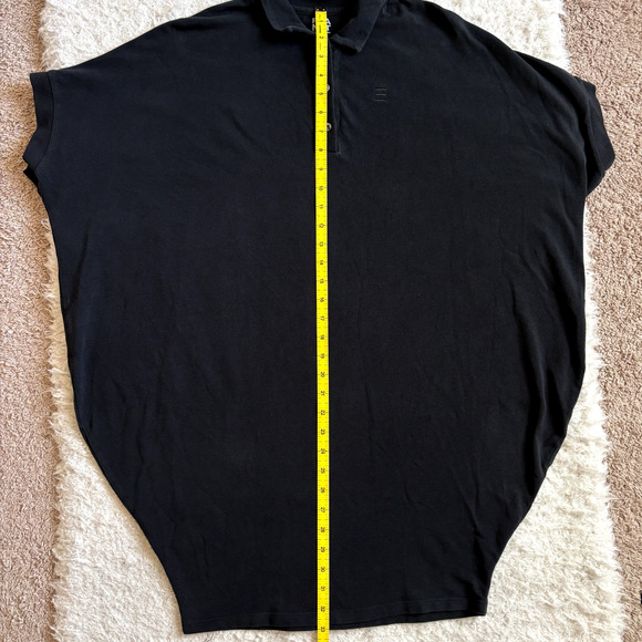 Planet OS Collared Button Tunic Black Dress 100% Pima Cotton Grunge Boho - Picture 10 of 12